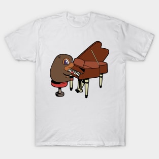 Cartoon mole playing piano T-Shirt